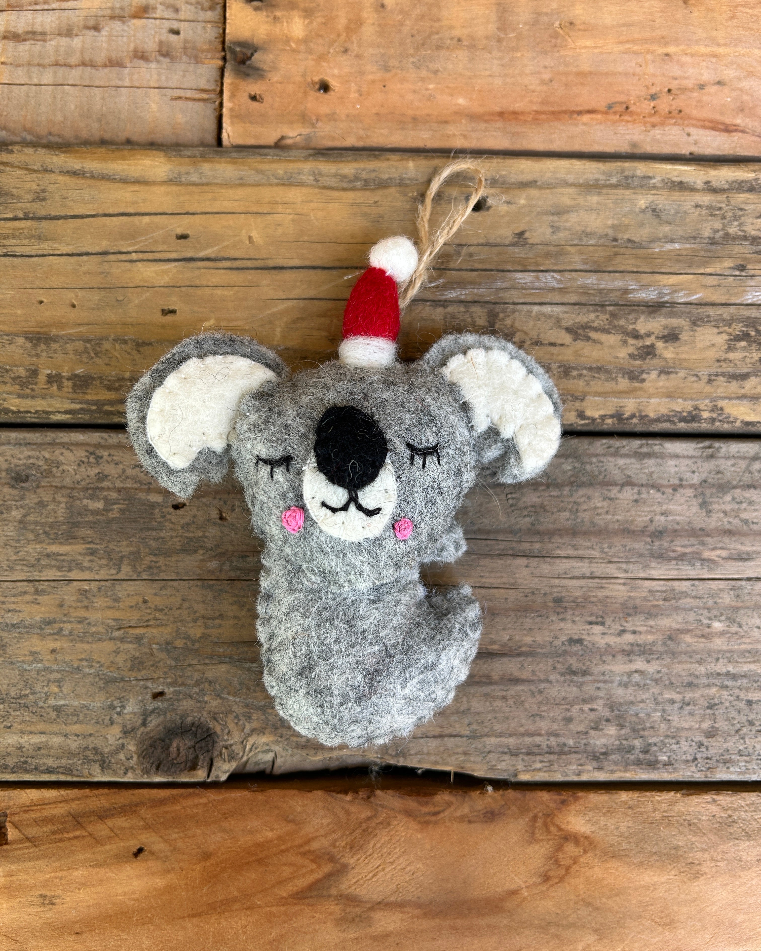 Koala Christmas Ornament with hat