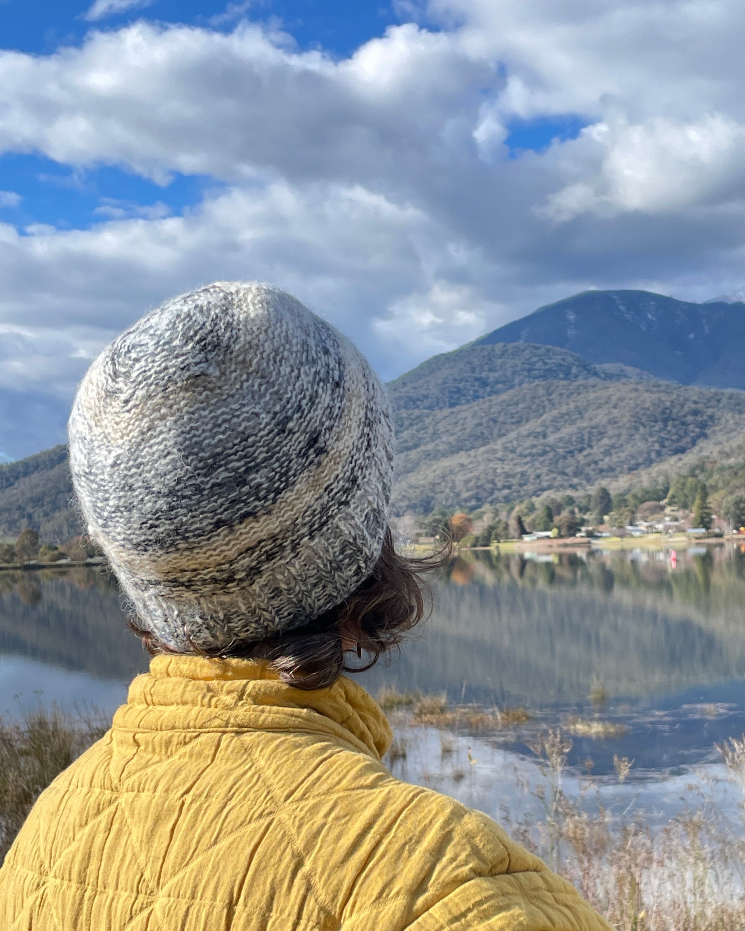 Striped Mohair Fleece Lined Beanie