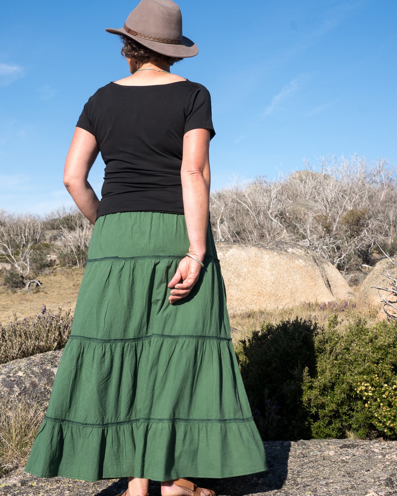 Ruffle Skirt Green Back