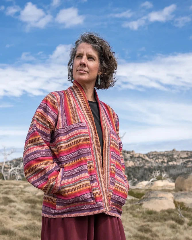 Sky Gypsies Red Boxy Jacket Close Up