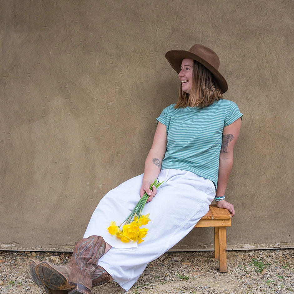 Sky Gypsies Mint Stripe Everyday Tee seat