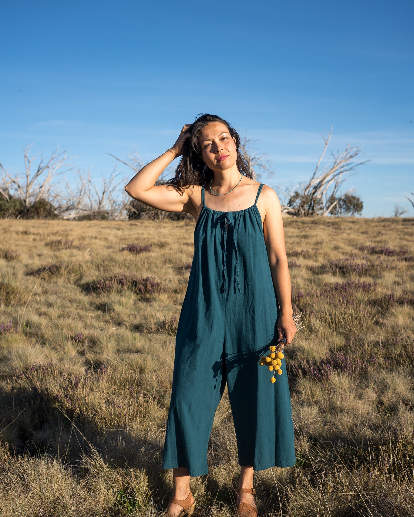 Teal Strappy Romper 1