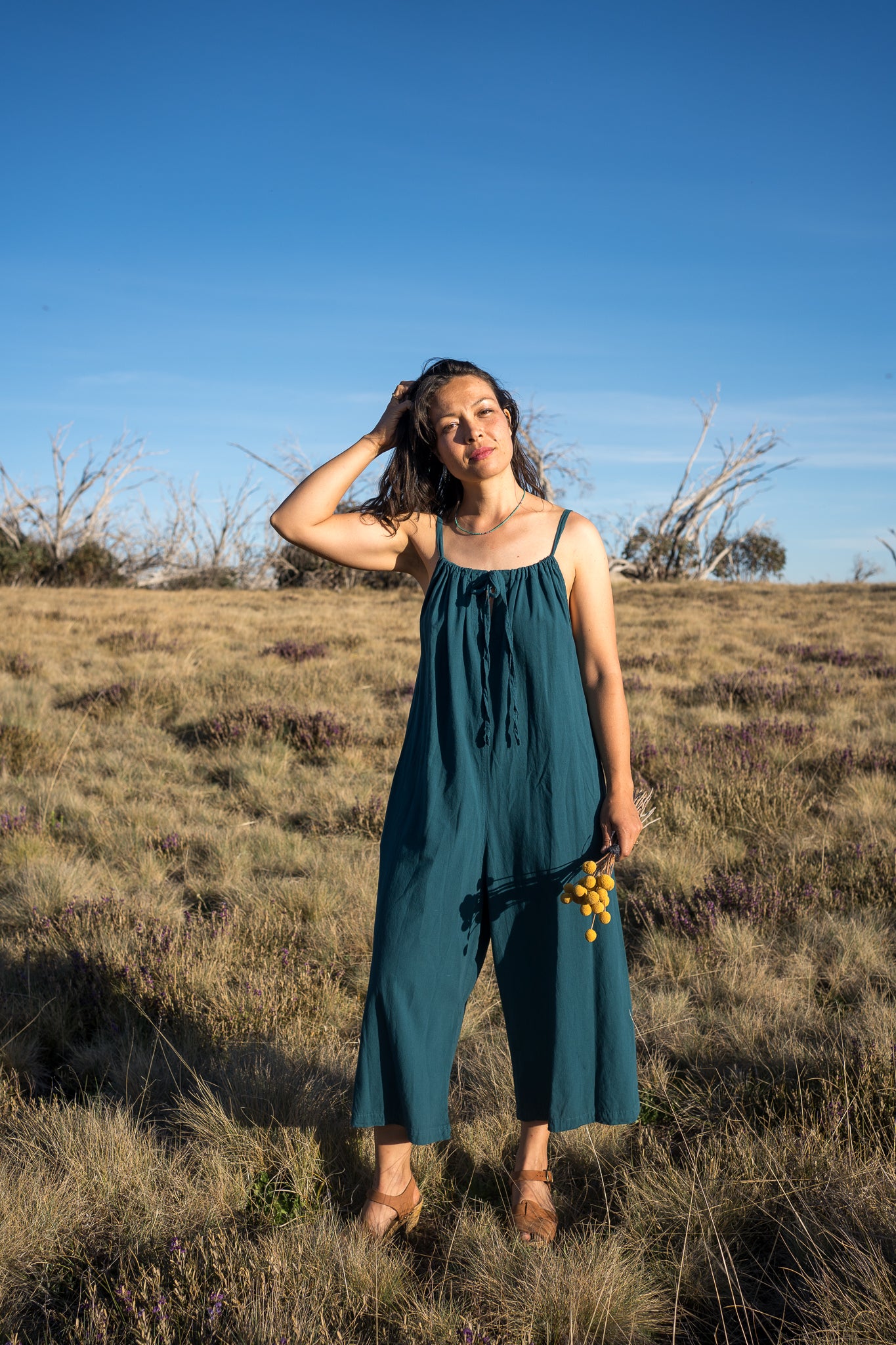 Teal Strappy Romper 1