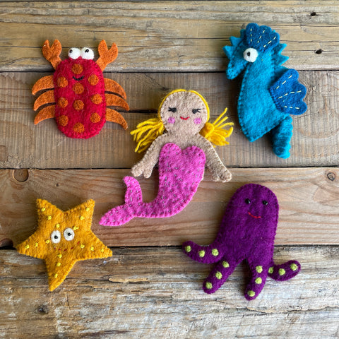 sea creature finger puppets