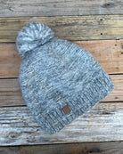 Sky Gypsies- Mohair Marl Pompom Beanie Silver Mist