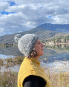 Sky Gypsies Mohair Marl Pompom Beanie model