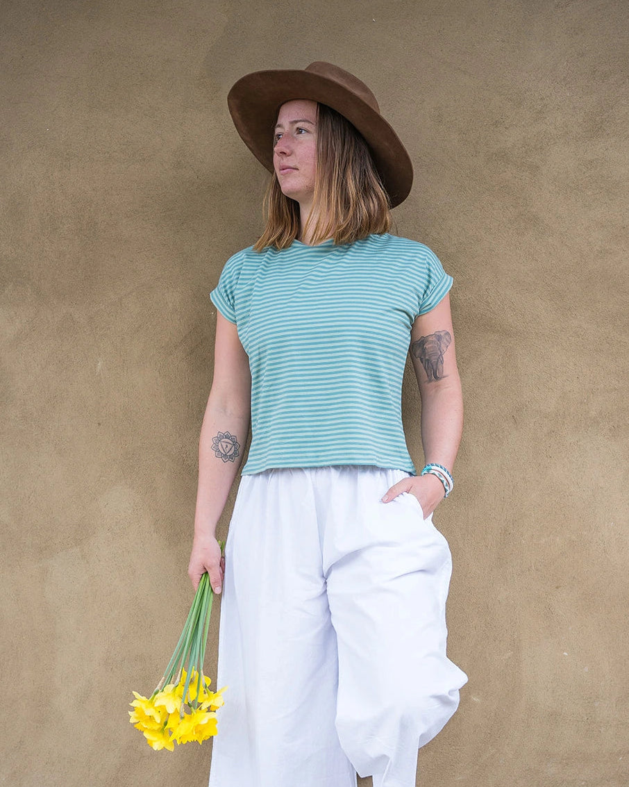 Sky Gypsies Mint Stripe Everyday Tee full