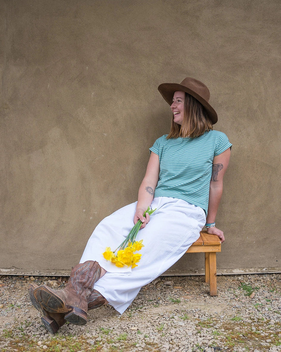 Sky Gypsies Mint Stripe Everyday Tee seat