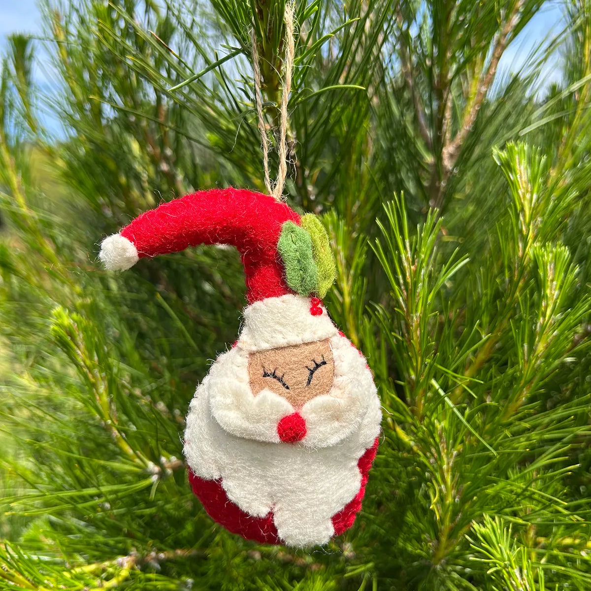Santa - Felt Tree Decoration - Sky Gypsies
