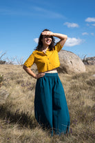 Teal Palazzo Mustard Crop 3